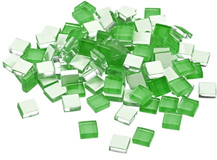 sourcing map Mosaïque Carrelage Tuile Tesselle, Verre Mince Mini Bricolage Fait Main Sans Cristal Pierre Artisanat Loisir Creatif (Vert Paquet 110)