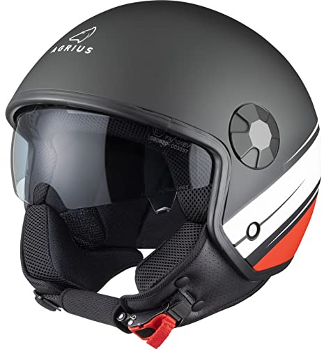 Agrius Score Conoid Open Face Motorcycle Helmet L Matt Black
