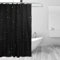 GWINDI Ensemble de rideaux de douche imperméables à paillettes noires avec 12 crochets 183 x 183 cm
