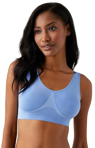 Wacoal Women's B-Smooth Wide Strap Bralette, Blue Hydrangea, 32