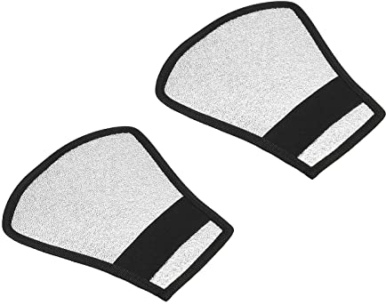 PATIKIL Flash Diffuser Reflector, 2Pcs 2-Sided Flexible Bend Bounce Reflector with Elastic Strap for Flashlight Photography Camera Speed Light, Silver White
