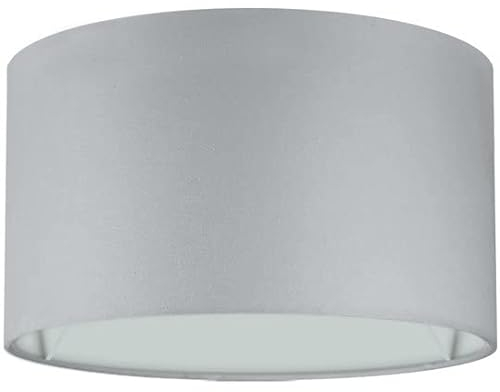 Wogati® Premium Lampenschirm E14/E27 Baumwolle|Farbe: Grau/Größe: Ø35cm Höhe 22,5cm|Lampenschirm Stehlampe + Lampenschirm Hängelampe + Lampenschirm für Tischlampe