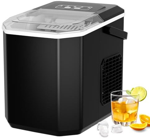 Macchina per Cubetti di Ghiaccio Mini Portatile, Piano di Lavoro Compatto per Macchina per Cubetti di Ghiaccio, Macchina per Ghiaccio Rapida in 6 Minuti, Macchina per Ghiaccio Autopulente