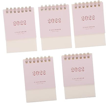 Amosfun 5 Stück 2022 Tischkalender 2022 2021-2022 Kalender 2021-2022 Mini Kalender 2022 Schreibtisch Kalender 2022 Kalender Wand Mini Tisch Kalender Büro Vertikal Papier Bindemittel