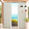 PONY DANCE Rideaux Voilage d'Extérieur - Rideau Voilage Lin à Pattes, Draperies Décoration de Terrasse Maison Jardin Pergola Interieurs ou Exterieurs, L 140 x H 213 cm, 2 Panneaux