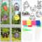 Kkluno Ostern Basteln Kinder 12 Stück Fensterbilder Bastelset, Bunte Fensteraufkleber Blumen, Vögeln, Schmetterlingen Hasen, DIY Osterdeko für Kinder, Kreatives Ostern Geschenk für Mädchen & Jungen