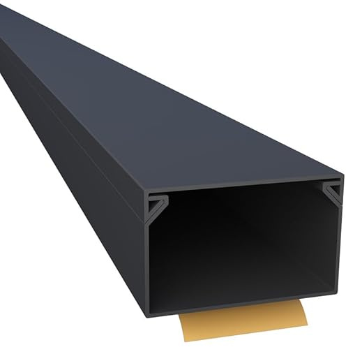 CILSON Kabelkanal, 40x25 mm, 1x2 m, Schwarz, selbstklebend | PVC, UV-beständig, Innen & Außen, 1 Stange à 2 m, Made in Germany