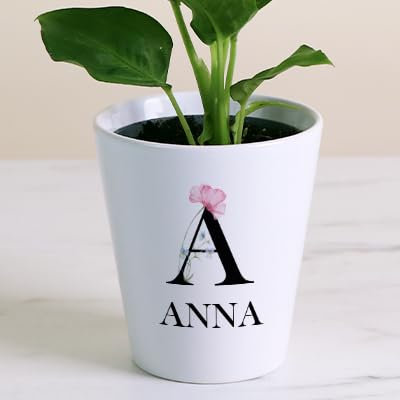 CADEAUX.COM - Pot de Fleurs Personnalisé Monogramme - Idée Cadeau Maman - Cadeau Mamie - Pot de Fleurs Extérieur - Décoration Extérieure ou Intérieure - Fête des Mères - Fête des Grands-Mères