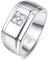 Yaresul Herren Ringe 925 Silber Rundschliff Cubic Zirconia Herrenringe Daumenring Jubiläum Geschenk von Ringe Für Herren für ihn Ehemann Bruder Breite Band 10mm Größe 60(19.1)