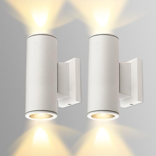 Aigostar LED Wandleuchte GU10 Aluminium Up Down Außenwandleuchte Wasserdicht Außenleuchte Außenlampe Wandspot für Innen und Außen,2er-Pack