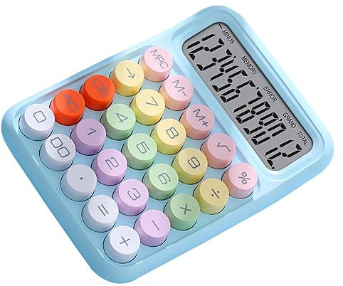 Bunter Taschenrechner, Mechanischer Tastaturrechner für Zuhause, Schule, Büro, Innovativer Elektronischer Tischrechner mit Mechanischer Schalterfunktion (Himmelblau)