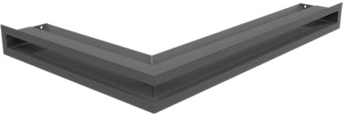KRATKI Lüftungsgitter Warmluftgitter LUFT 6 x 40 cm graphit Eck rechts | 45° Luftauslass, für Kaminbelüftung. Für Warmluftverteilung