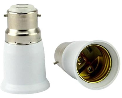 E27 to B22 Socket Converter - Ligh Bulb Socket Adapter Bayonet to Screw Base Adapter, Lamp Light Bulbs Holder for LED/CFL and Incandescent Bulbs, Max Wattage 200W, Voltage 100-250V