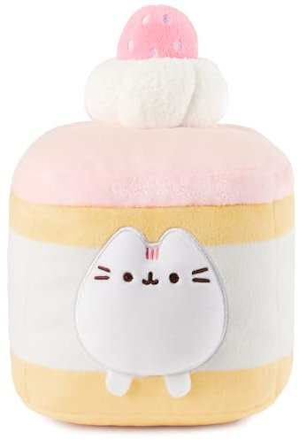 GUND Pusheen Erdbeere Biskuitkuchen Plüsch Squishy Spielzeug Sammlerstück Plüschtier Dessert Plüsch Katze Stofftier ab 8 Jahren Rosa 6 Zoll