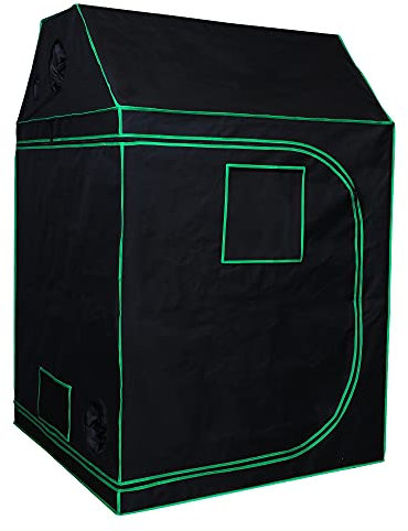 Mucola 120x120x180cm Zimmergewächshaus Growschrank Indoor Growzelt Growtent Zuchtzelte Zuchtschrank Dachschräge Pflanzenzucht Ganzjährige Pflanze, Lichtdicht und Wasserdicht
