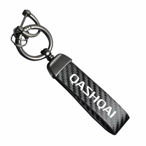 Générique Porte-CléS De Voiture pour Nissan Qashqai, Porte-CléS De Voiture en Microfiber Cuir avec Anneau en D Pivotant à 360°,Black