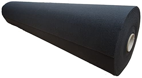 Meterware Autoteppich (Auskleide-Teppich für Fahrzeugboden, Kofferraum, etc), Rovel schwarz, Zuschnitt (2m breit, 2m lang)