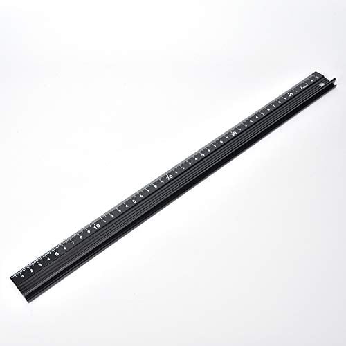 Ausla Aluminium Lineal 50Cm Schneidelineal, L-förmiges Messwerkzeug aus Aluminiumlegierung für Heimwerker, Heimgebrauch mit Stabilem Gummistreifen, Hervorstehender Schutzplatte (L-Typ 45 cm)