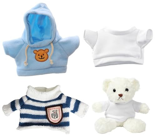 3 Stück niedliche Puppenkleidung, Mini Plüschkleidung, Puppenkleidung Zubehör, passen die meisten 12-16 Zoll Bären Machen Sie Ihre eigenen Plüschkleidung