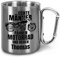 True Statements Edelstahltasse 330ml mit Karabiner personalisiert „Echte Männer fahren Motorrad und heißen ...“ – Motorrad Geschenke für Männer – Vatertag (Männer, Griff Silber)