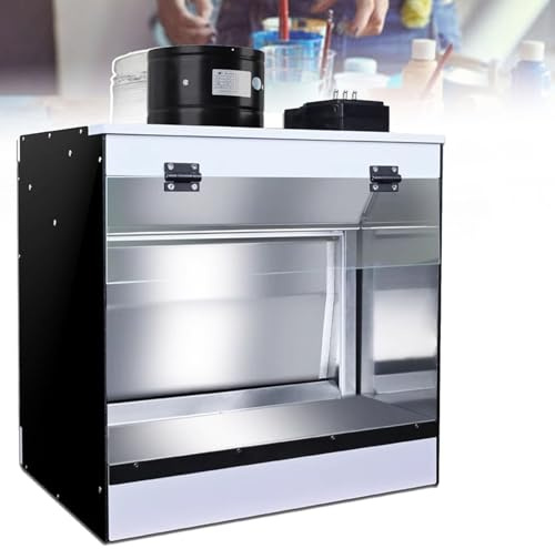 Cabina de pintura con cascada, kit de cabina de pintura con aerógrafo con cortina de agua que extrae el aire, iluminación LED, cabina de pintura portátil para modelos, manualidades, pasteles,58x50cm