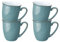 Denby - Azure Coffee Mug Set of 4-300ml Capacity, Dishwasher & Microwave Safe Crockery - Handcrafted Aqua Ceramic Stoneware Glaze Mug - Chip Resistant Hot Drink Coffee, Tea Mugs - L12xW9xH10cm