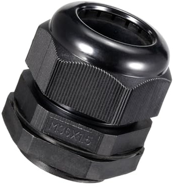 Unifizz 1Pcs M36 Cable Gland – Durable Threaded Wire Connector with Locknut for 18-25mm Dia Cable Wire, Black