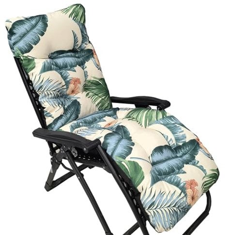 Stuhlkissen für Sonnenliegen im Freien, wasserdicht, Lounge-Stuhlkissen mit Rutschfester, elastischer Hülle, Marineblau, 1 Packung