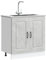 Homgoday Mueble bajo para Fregadero Kalmar Gris hormigón 80x46x81,5 cm Mueble bajo de Cocina Módulos de Cocina sin encimera Mueble de Lavabo