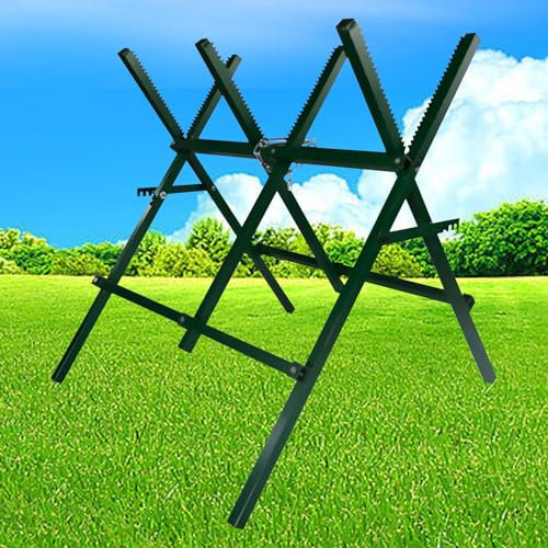 PGL Log Saw Horse, Heavy Duty Steel Log Sawhorse, Collapsible Log Saw Horse, 3 Height Log Sawhorse Workbench, Holds Up to 260 Pounds, Folds for Easy Storage, 30x32x31in