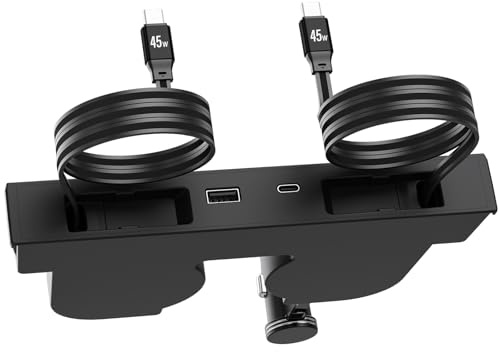 USB-Hub für Tesla New Model Y Juniper & Model 3 Highland, versteckte Dockingstation, Tesla Model 3 (2024~2025)/New Model Y Juniper Zubehör für Handy-Ladegerät, 2 Typ-C-Schnellladekabel