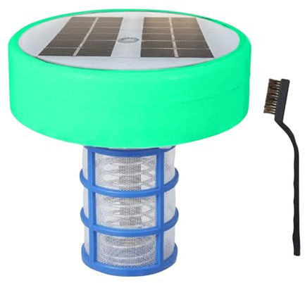 MWZBTG ionizador de piscina con energía solar, ionizador de piscina solar, purificador de agua con ionización de cobre, luces LED multicolores, limpiador de piscina Shock