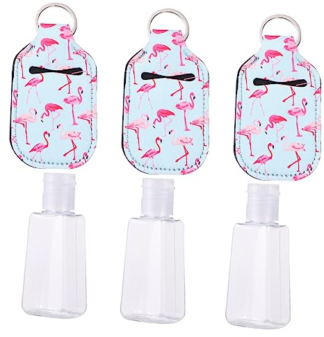 BAZEITFLOW 30ml Portable Refillable Travel Bottles with Neoprene Covers 6pcs Set for Hand Sanitiser and Liquid Soap, Unique Design Flip-cap Bottles, for Easter Basket Or Stocking Stuffers
