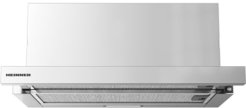 HEINNER HTCH-MD400IX 60 cm Teleskop- / Unterbau-Dunstabzugshaube – 400 m³/h Saugleistung, 2 Geschwindigkeiten, LED-Beleuchtung, 150 mm Abluftrohr, Silber, Waschbare Filter, 5 Jahre Garantie (Silver)