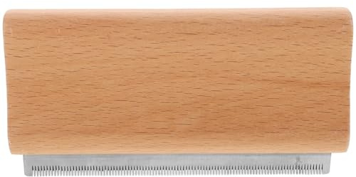Pferdereinigungsbürste mit Entfilzungsschaber aus Edelstahl und Holz
