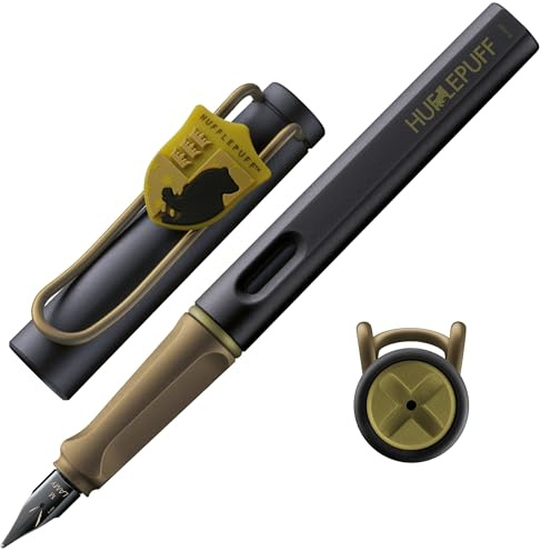 Lamy safari Harry Potter Hufflepuff™ Füller in Strichbreite F | Lamy Füller mit Wappen des Hauses - mit ergonomischen Griff – inkl. Tintenpatrone T10 blau – Rechtshänder