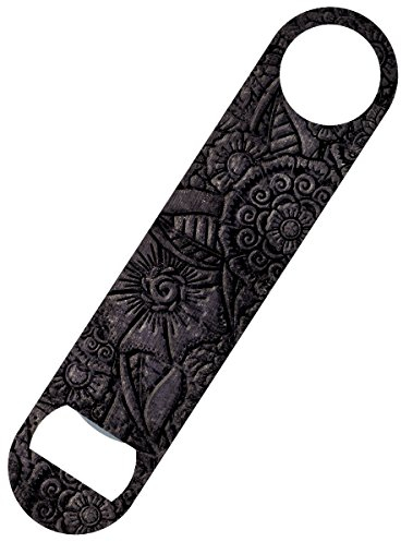 Metallic Flowers Bar Blade Bottle Opener 18x4cm