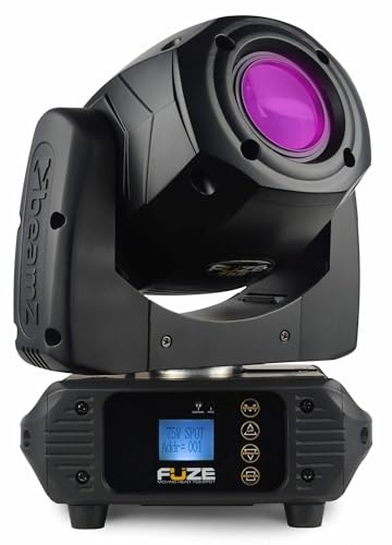 BeamZ Fuze75S LED Moving Head Spot Light 75W - Professional DJ Stage Lighting with DMX, 8 Colours, GOBO Effects & Motorised Focus for Clubs, Bars & Events