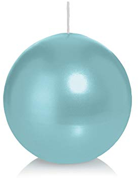 Wiedemann Kerzen Kugelkerzen Türkis Ø 70 mm, 12 Stück, rußarm, tropffrei, hochwertiger Docht