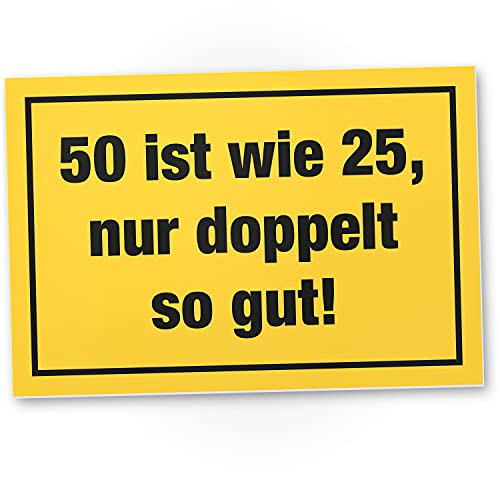 DankeDir! Fünfzig - Schild 30 x 20 cm - Geburtstagsdeko Jubiläum Geschenkidee Geburtstagskarte Partydeko - Geschenk Männer & Frauen 50er 50. Geburtstag 50 Jahre Geburtstagsgeschenk