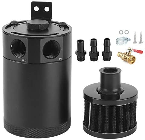 Oil Catch - Catch Tank-Catch Tank Serbatoio Del Serbatoio Kit Dell'Olio Per Auto, 3/8 Pollici Con Deflettore A 2 Porte Valvola Di Scarico Cilindro Universale Sfia