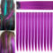Fcysws 12Pcs Purple Hair Extensions Clip in Girls,21 Inch Heat-Resistant Synthetic Straight Hair Accessories for Women Girls Gift Party Highlights Hairpiece (Purple)