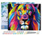 Figured'Art Peinture par Numéro Adulte avec Cadre Lion Pop Art - Activité Manuelle Kit de Loisir Créatif DIY Numéro d'Art Complet - 40x50cm toile tendue sur châssis