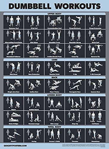Palace Learning Übungsposter 'Hantel', für Heimbüro, laminiert, 45,7 x 61 cm, dunkel
