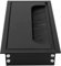 Desktop Cable Hole Box,160x80MM Black Aluminum Alloy Square-Type Desk Cable Grommet Hole with Brushe Desk Threading Grommet Case Cable Hole Cord Management Organizer
