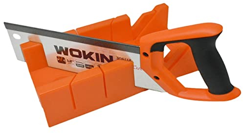 TOOLSTEK WOKIN - Blocco per troncatrici e seghe angolari, strumento di guida per segatura con sega a mano da 12 '' 13TPI 65 Mn scatola per lama per lavorazione del legno, 300 mm, spessore: 0,9 mm