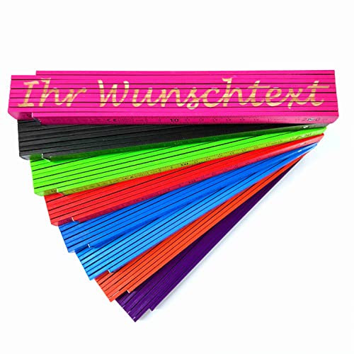 Zollstock personalisiert mit Namen Meterstab *beidseitige Gravur* Geschenk Weihnachten Vatertag Muttertag verschiedene Farben (lila)