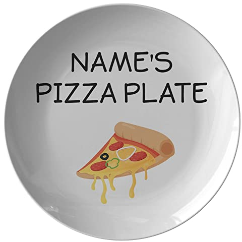 Piatti piani personalizzati con nome per bambini, decorazione per la cucina della famiglia, riscaldamento della casa per la nuova casa, pizza personalizzata a tema piatto da cucina decorazione per la