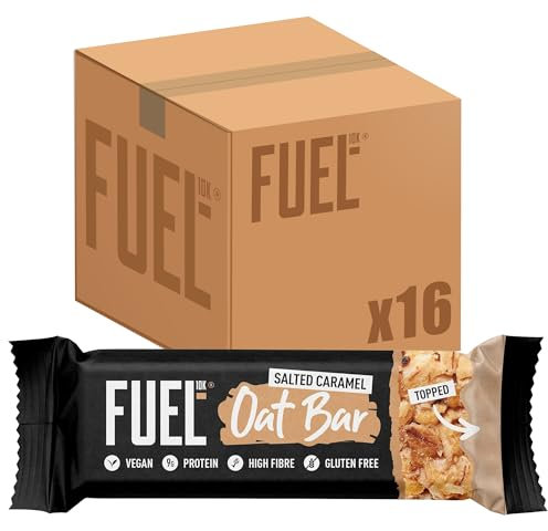 FUEL10K Salted Caramel Oat Bars, High in Protein & Fibre, 45 g (Pack of 16)