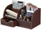 PUSU Büro Schreibtisch Organizer Leder, Multifunktions Schreibtisch Organisator mit Schublade,Stifthalter,Briefablage,Schreibwaren Set,für Visitenkarten, Stifte, Handy, Fernbedienung,Bürobedarf